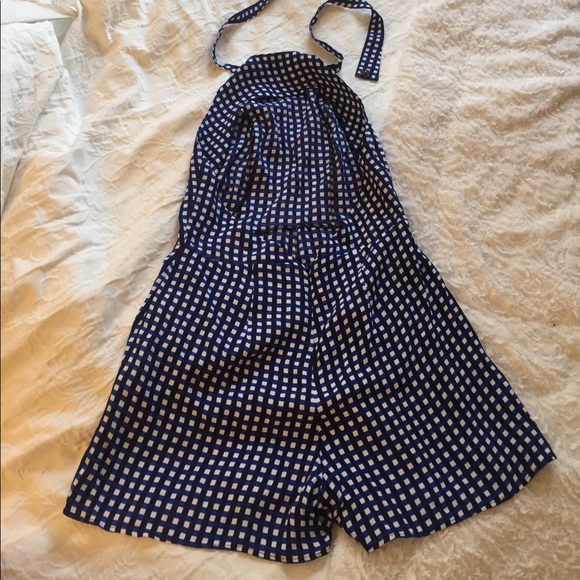 Revolve Privacy Please Orchard Gingham Blue Romper - Picture 7 of 7